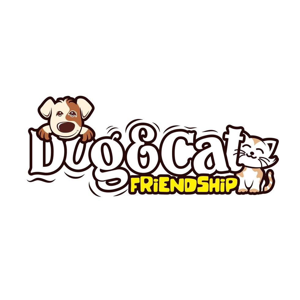 Dog and cat friendship design vector