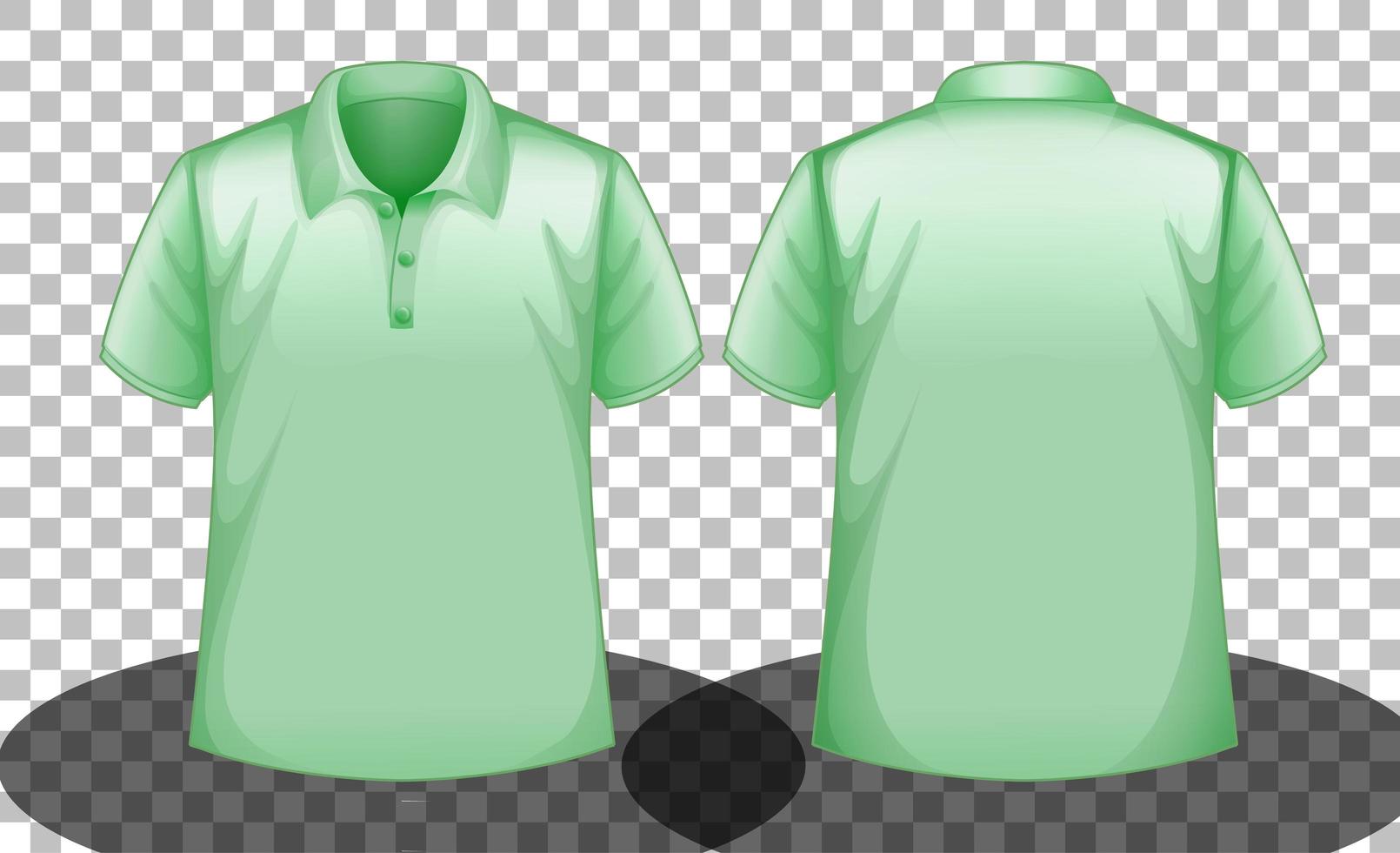 Green short sleeves polo shirt vector