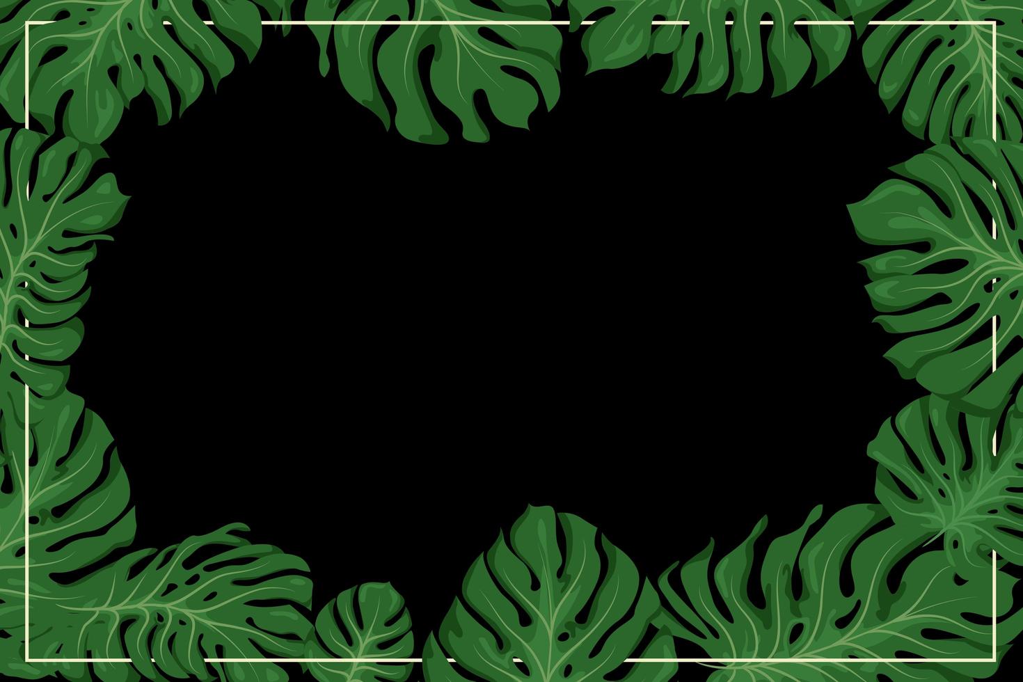 marco monstera para fondo de pantalla o fondo vector