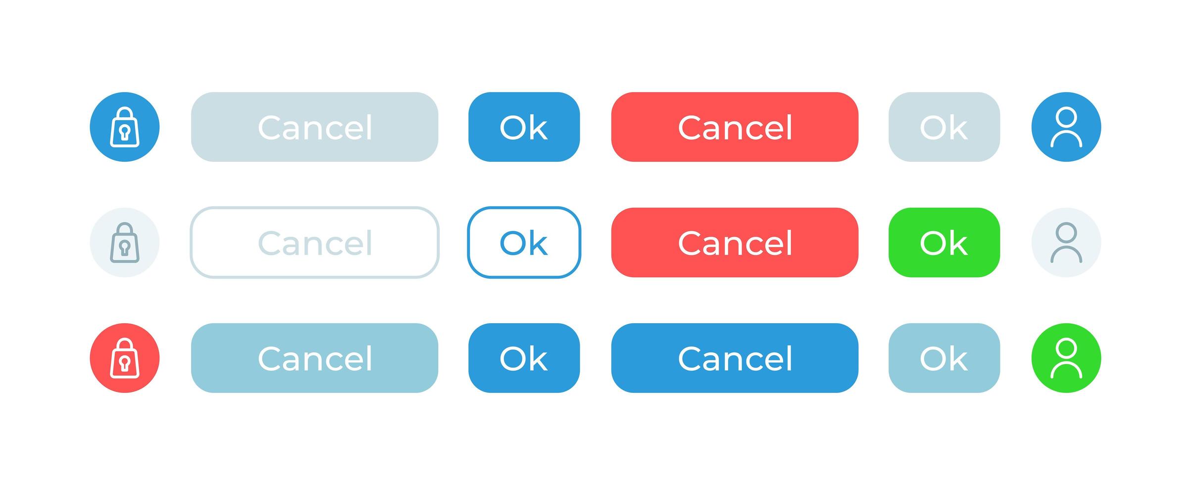 Confirm options, UI elements kit vector