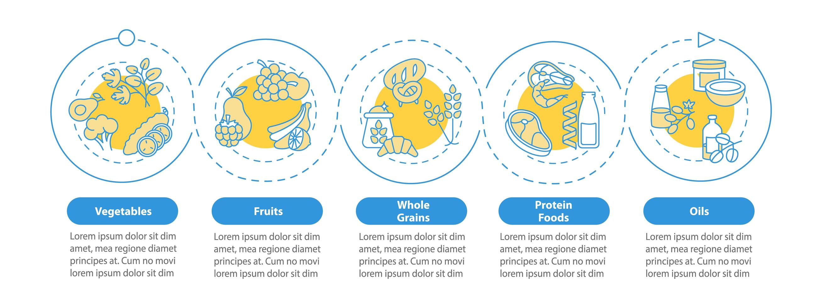 Vegetarian diet components vector infographic template