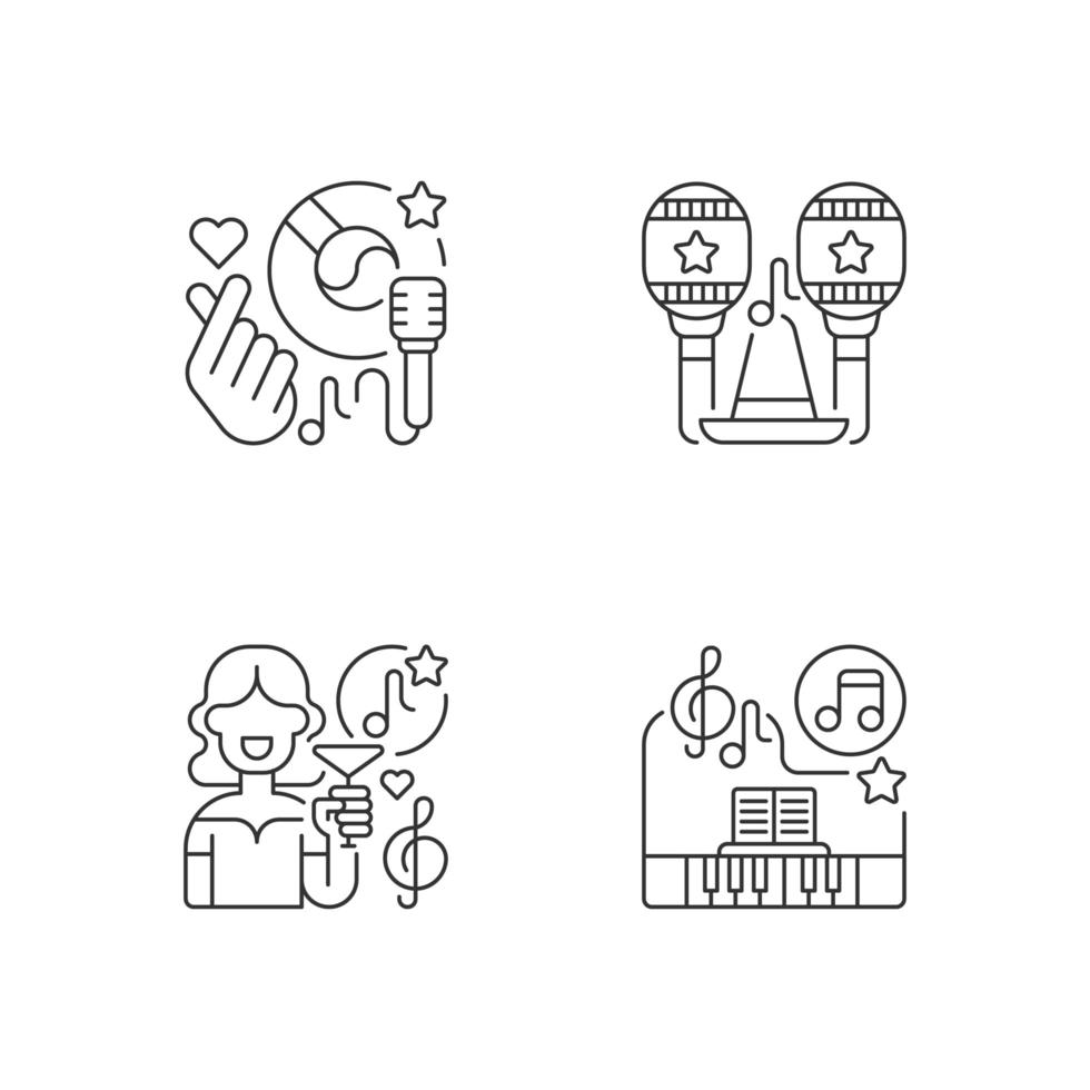 Ideas de canciones de fiesta, conjunto de iconos vector