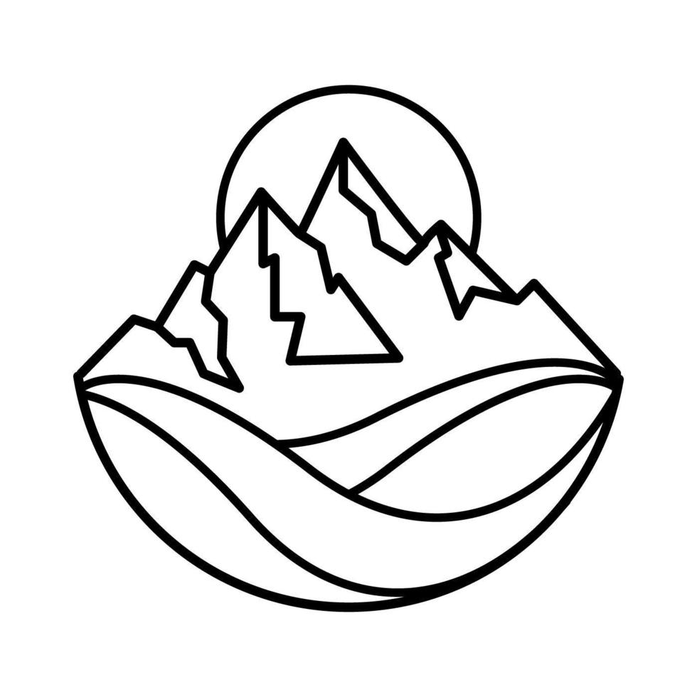 Simple mountain landscape design vector