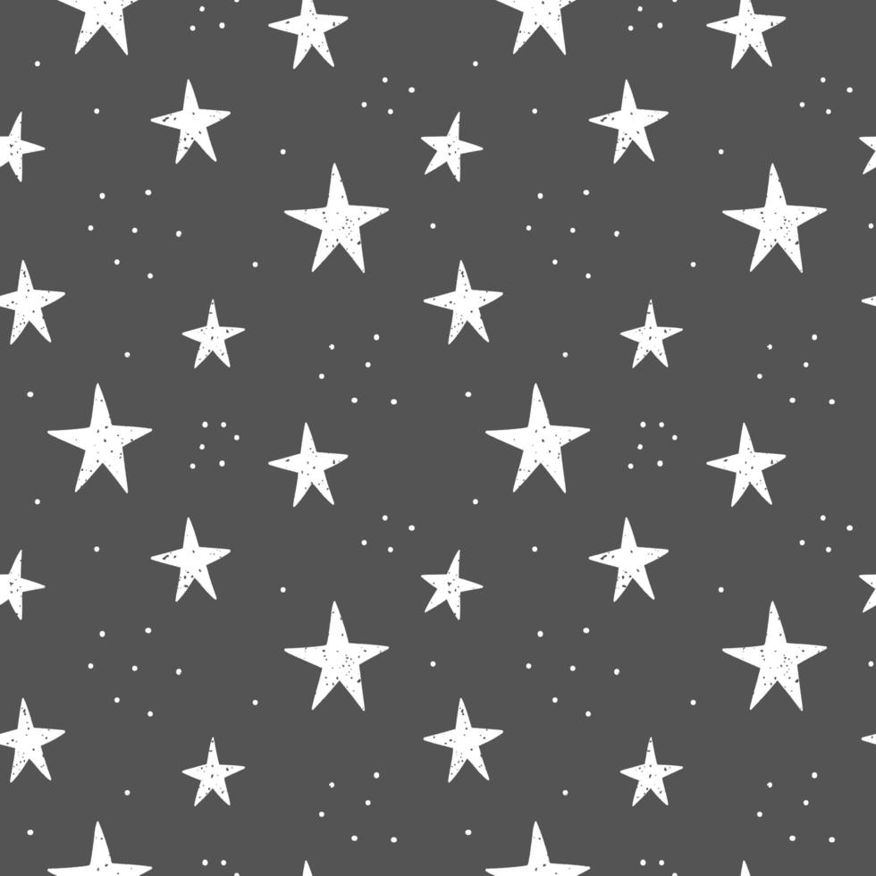 Hand drawn stars pattern vector