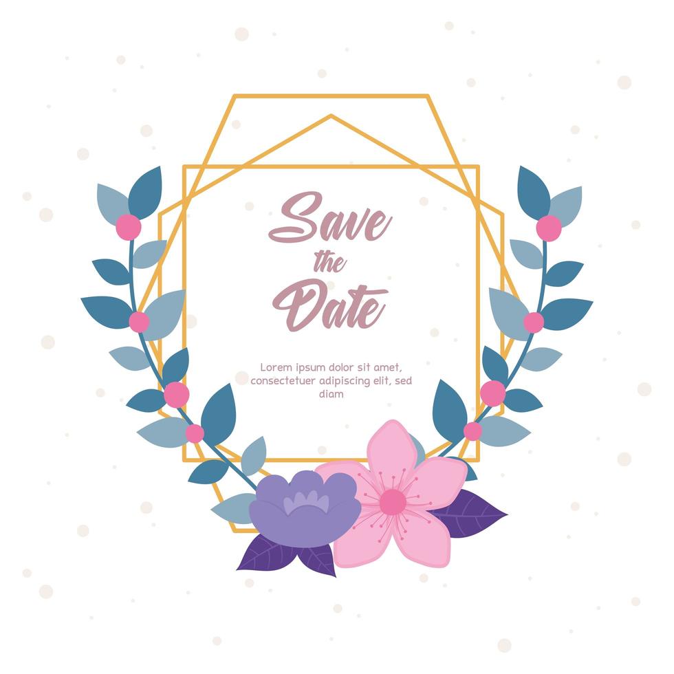 plantilla de tarjeta de boda floral elegante vector