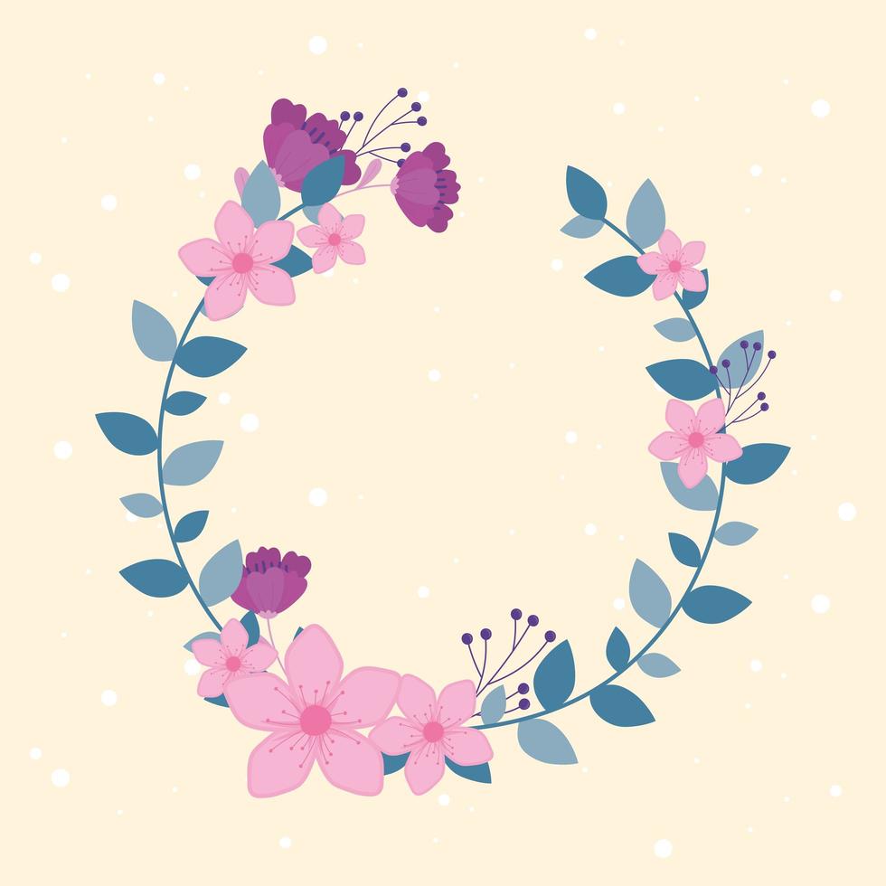 Floral wreath composition vector