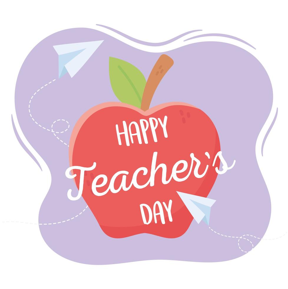 Red apple for Teacher's Day vector