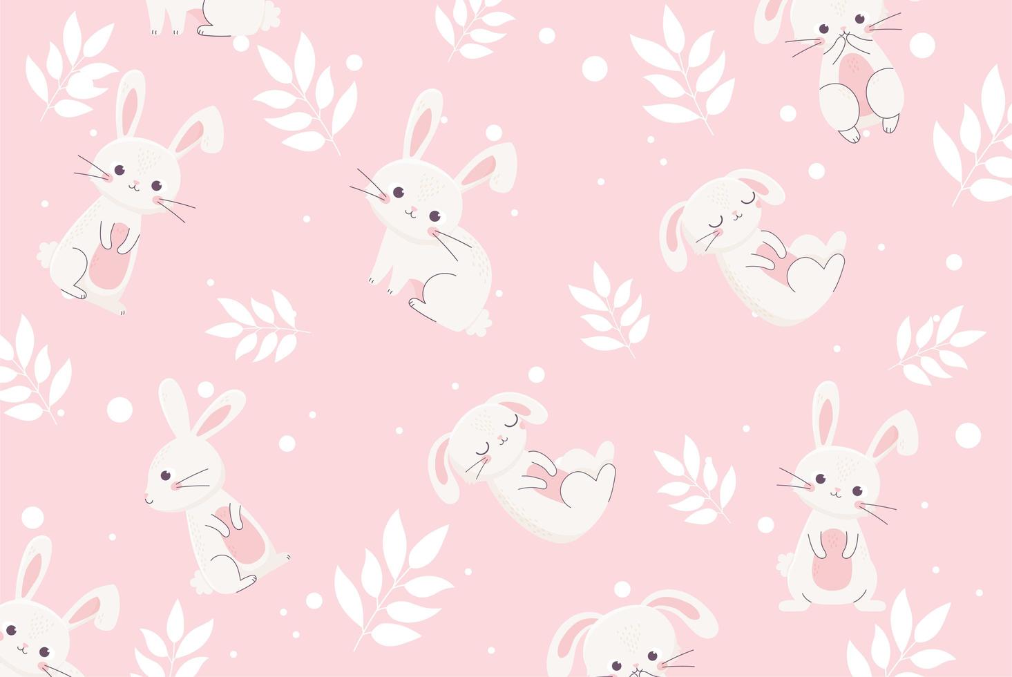 Cute Easter bunnies pattern vector