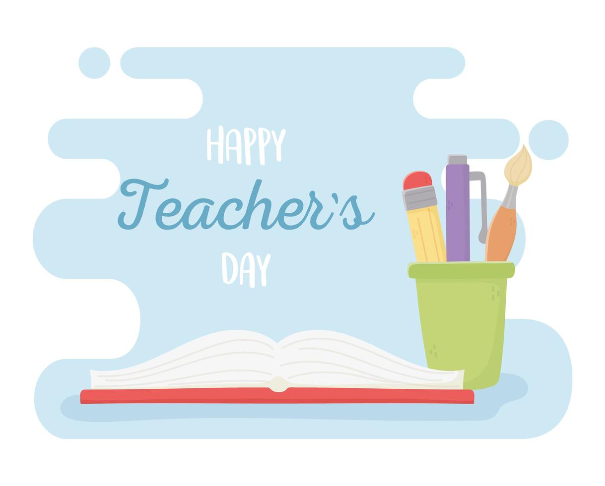 School materials banner for Teacher's Day vector