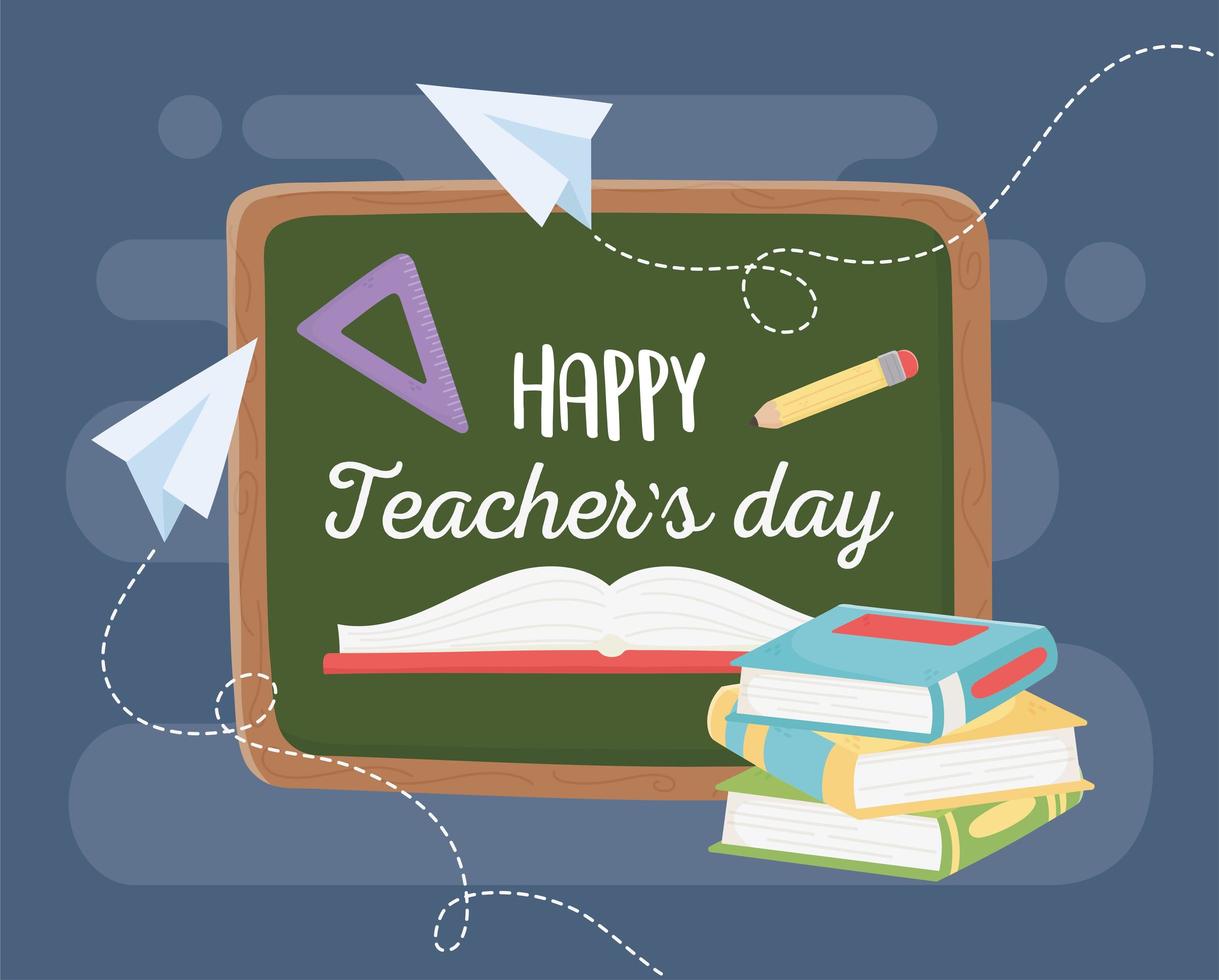 School materials banner for Teacher's Day vector