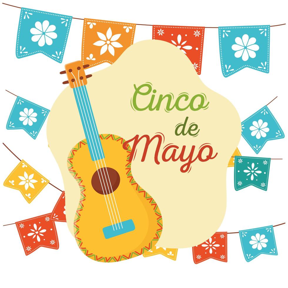 Mexican elements for Cinco de Mayo celebration vector