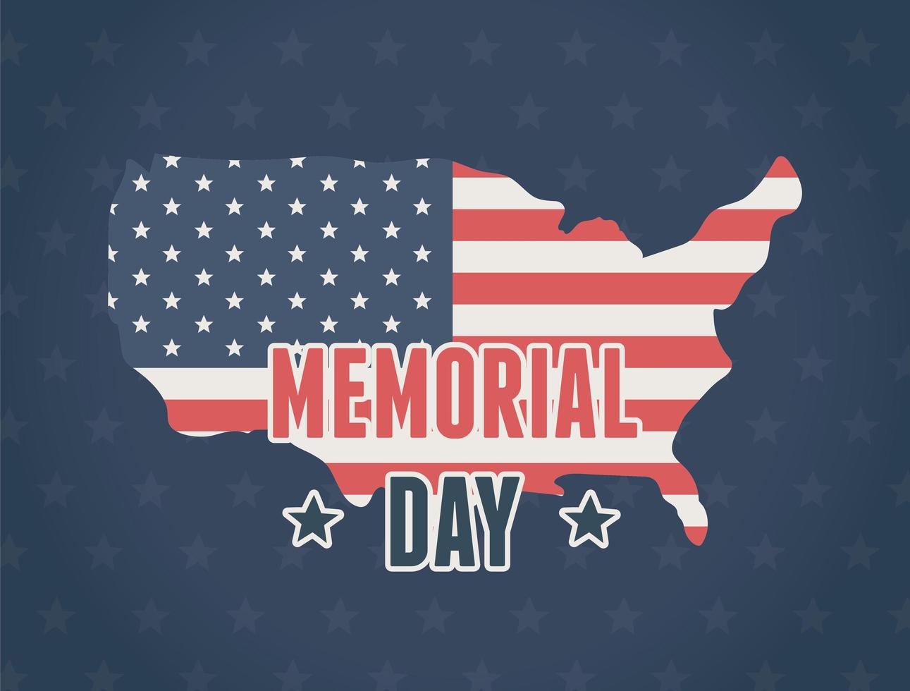 American map for Memorial Day celebration banner vector