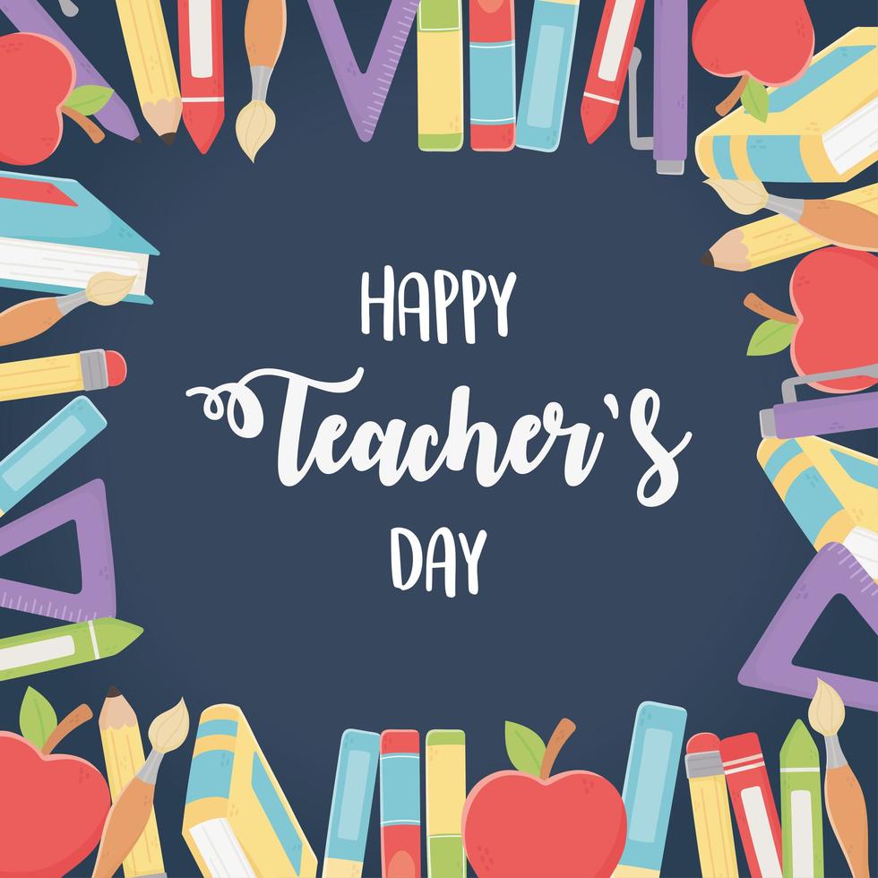 School materials composition for Teacher's Day vector