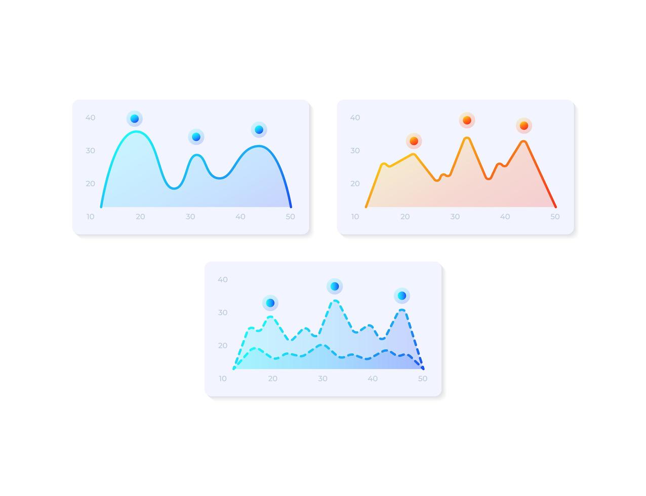 infocharts, kit de elementos de interfaz de usuario vector