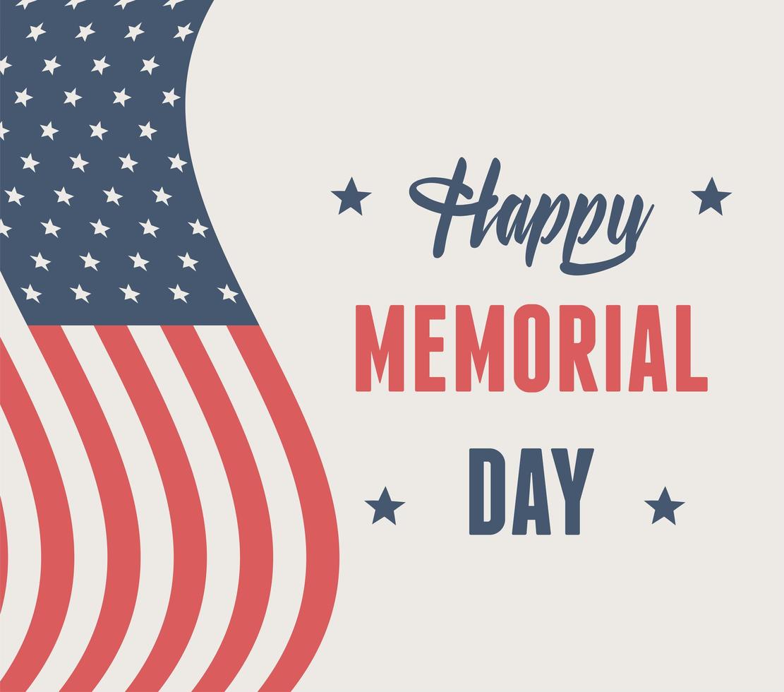 American flag for Memorial Day celebration vector