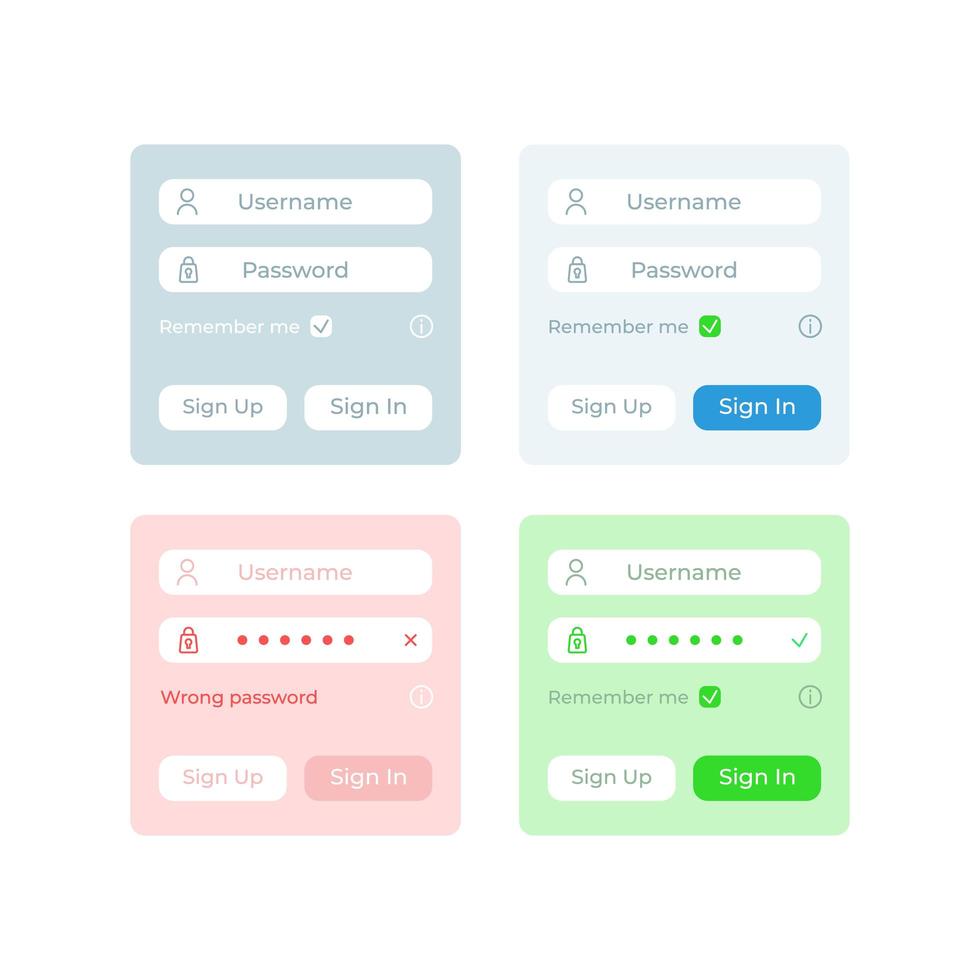 kit de elementos de identificación ui vector