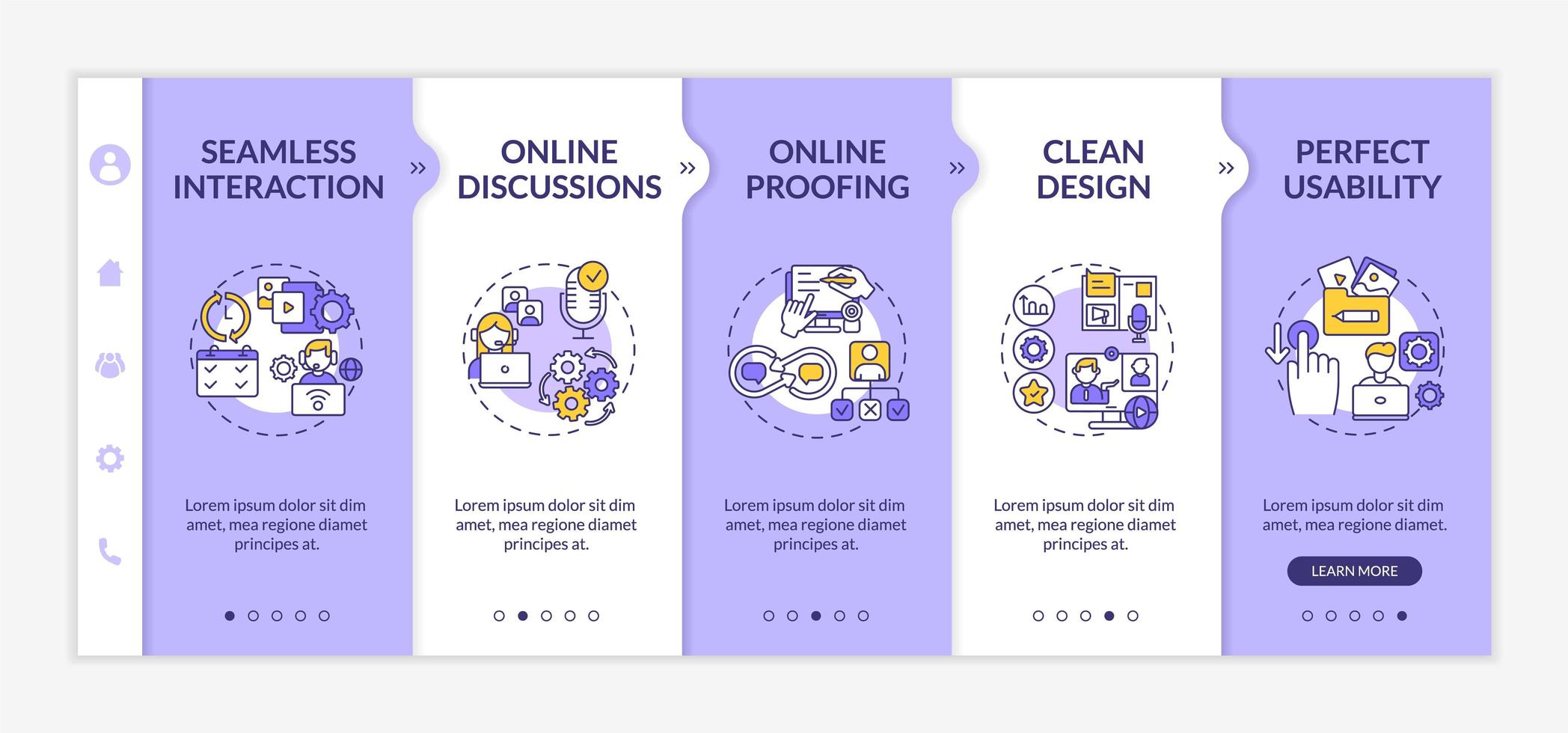 Teleworking App Templates vector