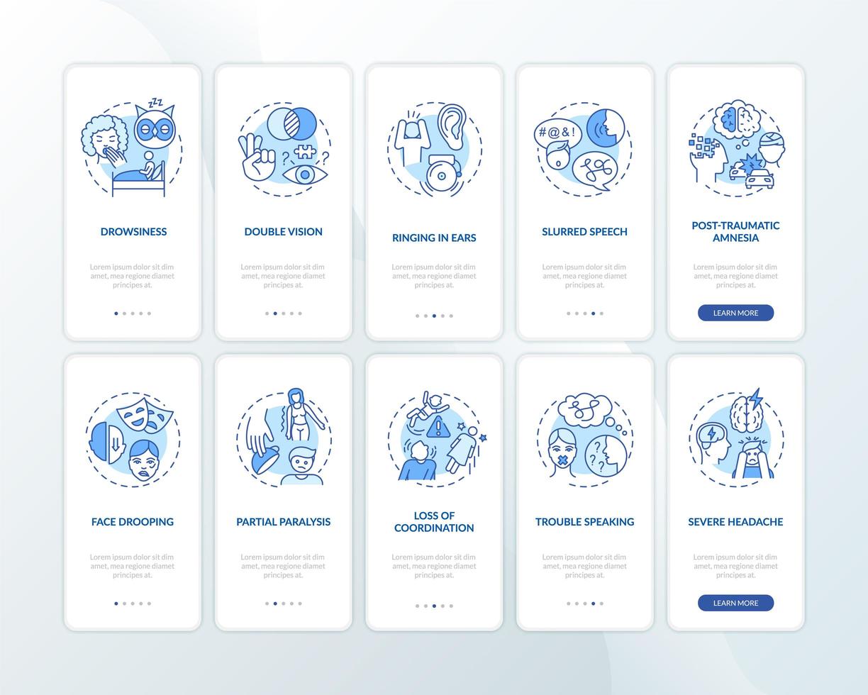 Neurological Problem Concepts Set vector