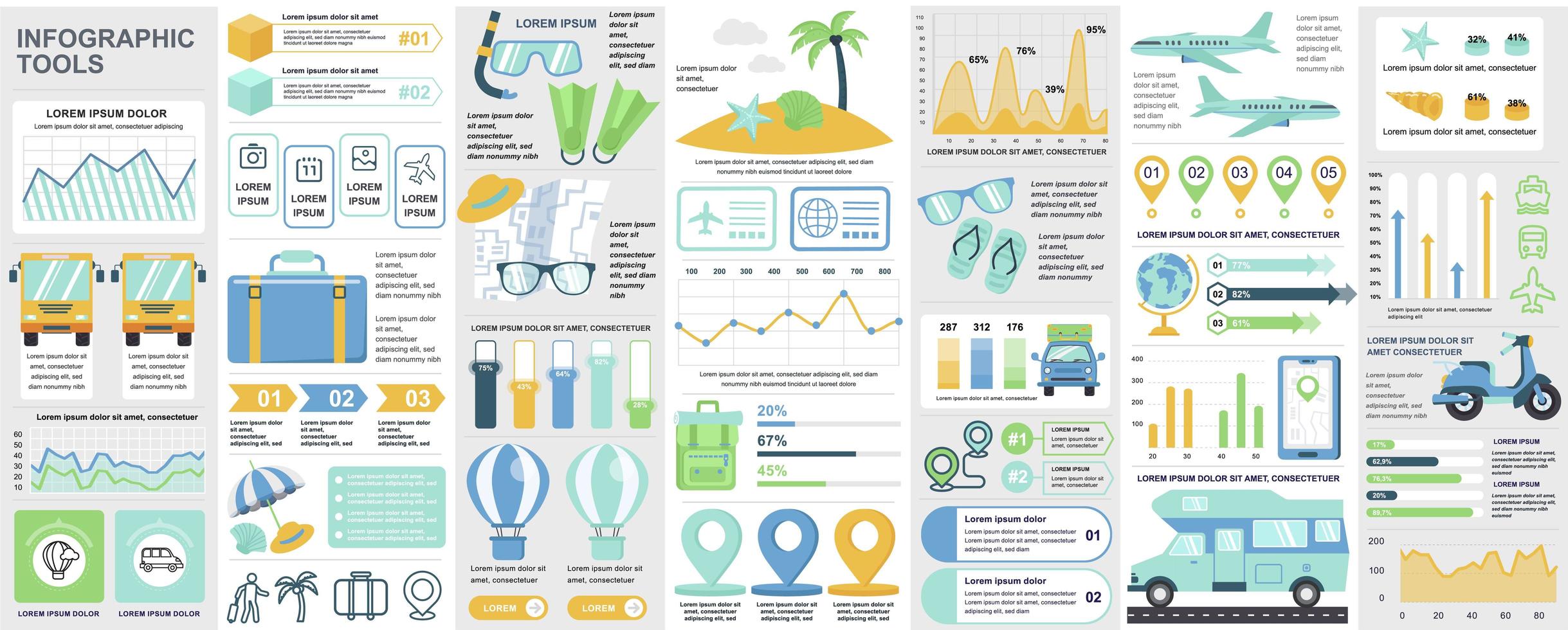 infografía, ui, ux, paquete de elementos del kit vector