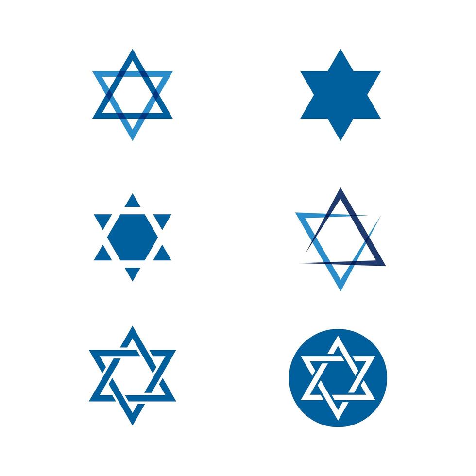 Star of David logo set vector