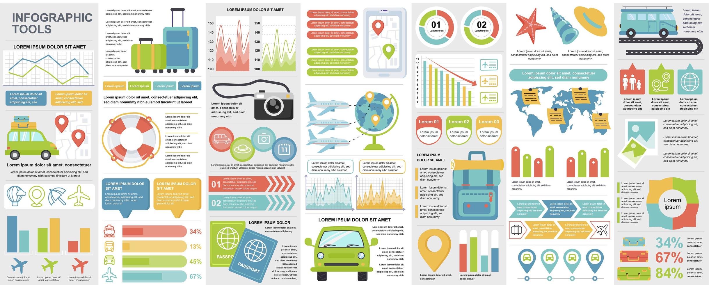 infografía, ui, ux, paquete de elementos del kit vector