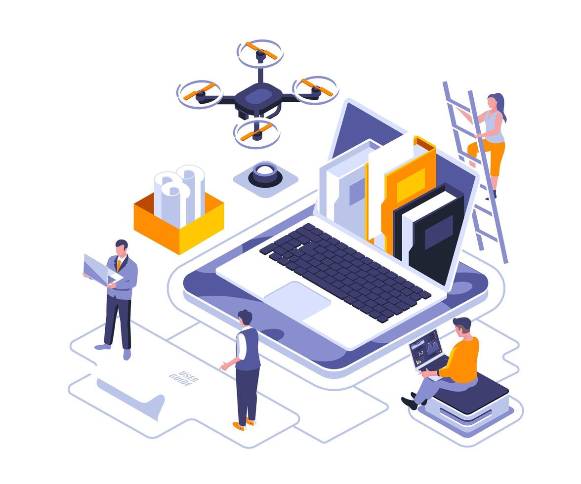 Document specification isometric design vector