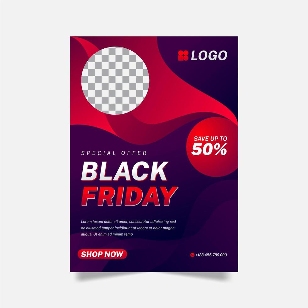 Creative Red and Black Colorful Black Friday Flyer vector