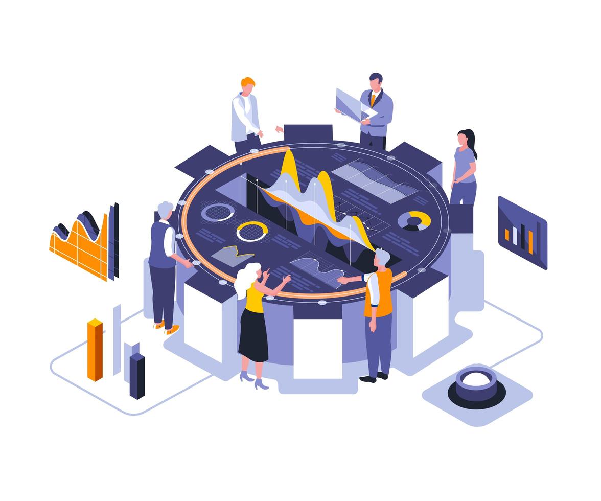 Business meeting isometric design vector