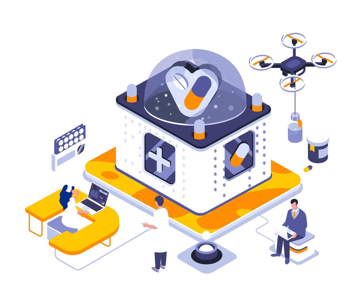 Medicine isometric design vector