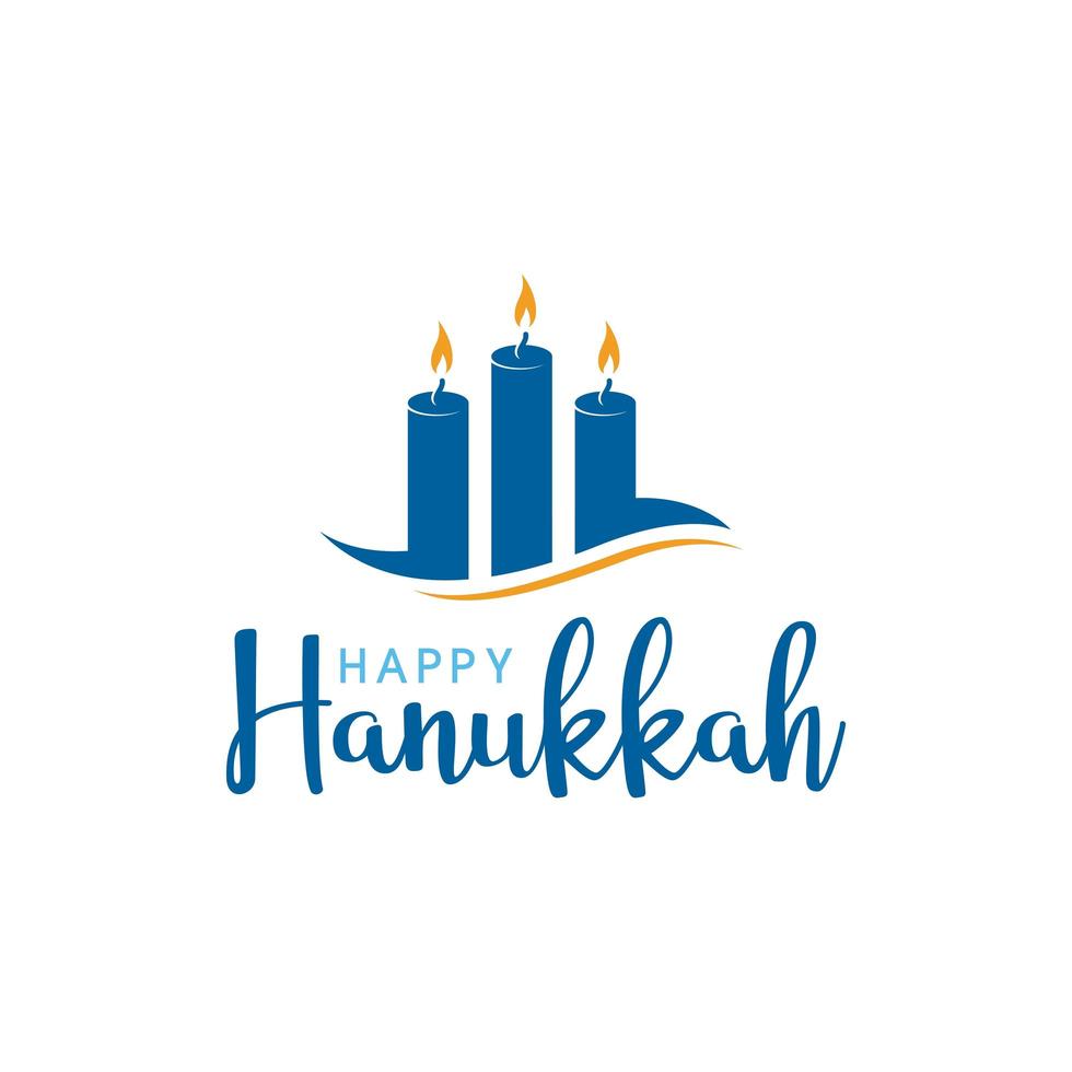 feliz diseño de saludo simple de hanukkah vector