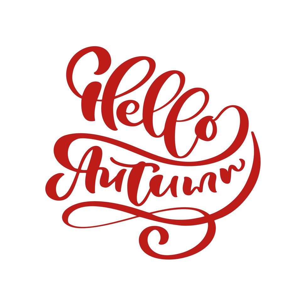 Hello Autumn lettering calligraphy text vector