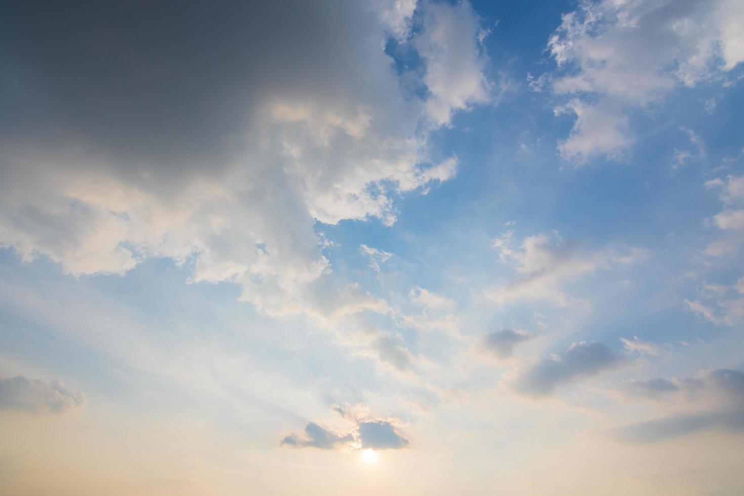 Blue sky and clouds at sunset photo