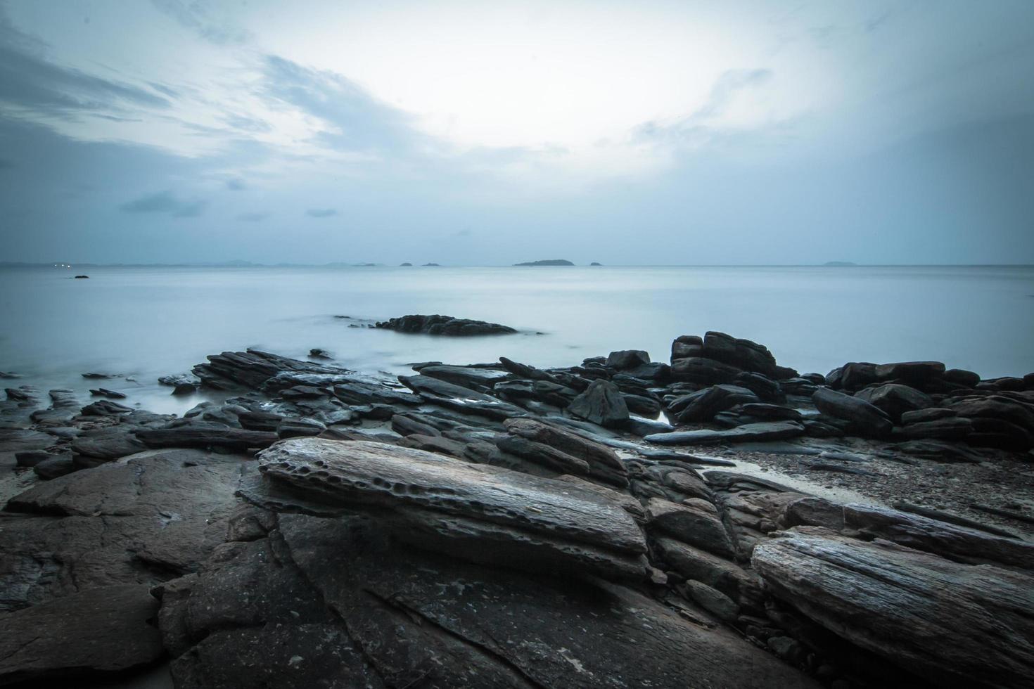 Long-exposure of a rocky coast photo