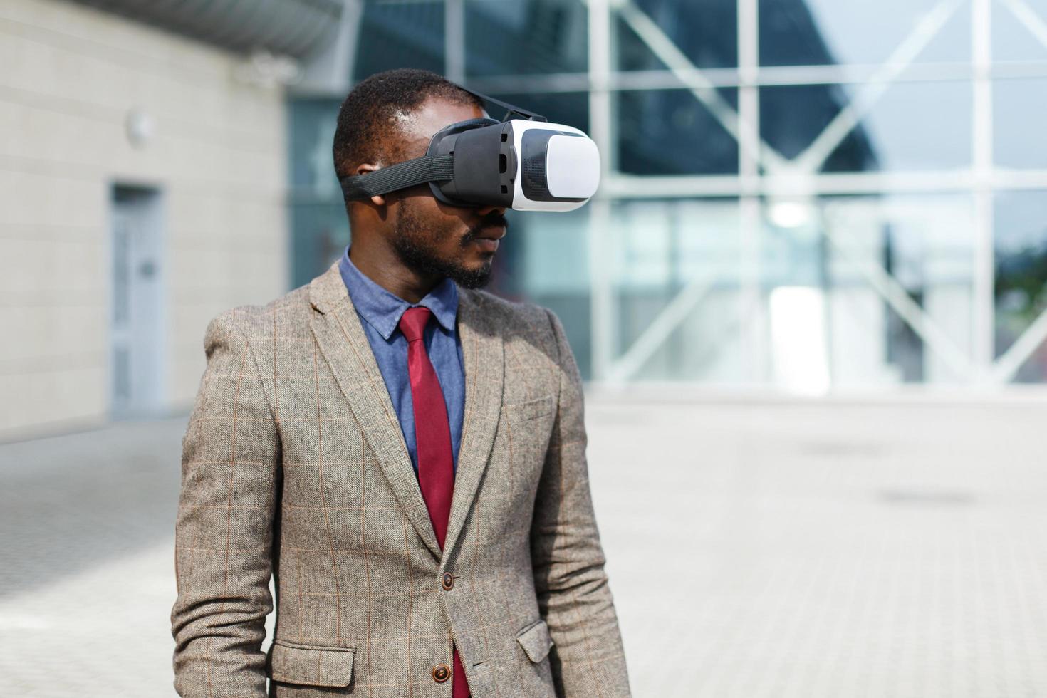 Man wearing VR glasses photo