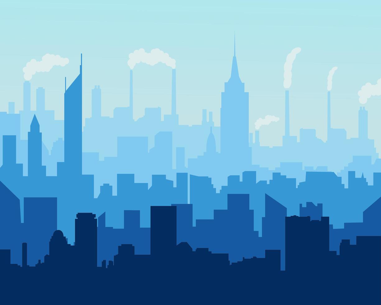 City landscape and air pollution design vector