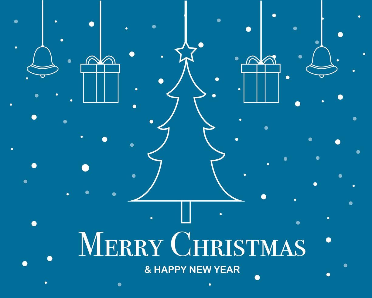 Merry Christmas and Happy New Year Flat Design Banner vector