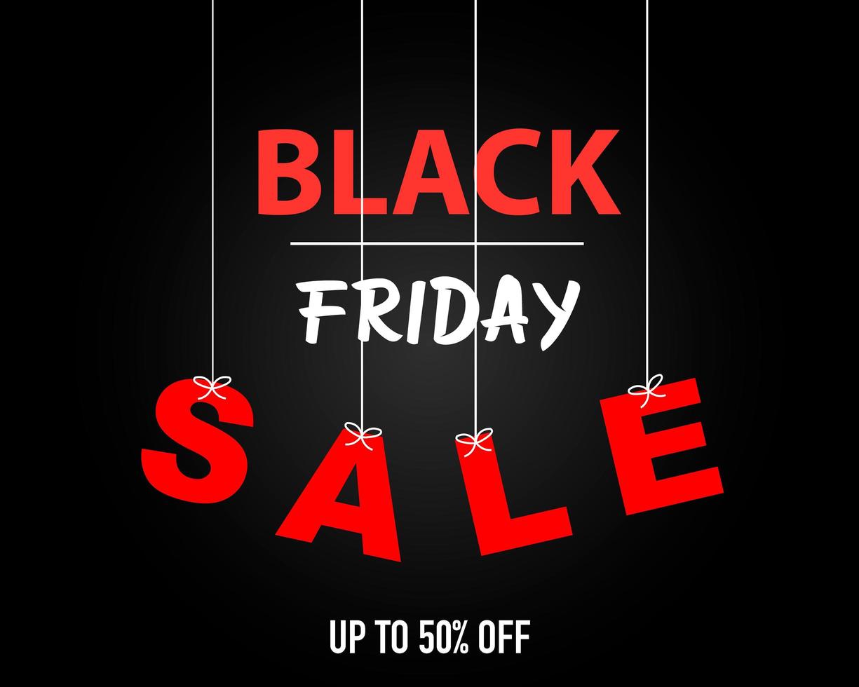 Black Friday Sale Design with Hanging Text vector