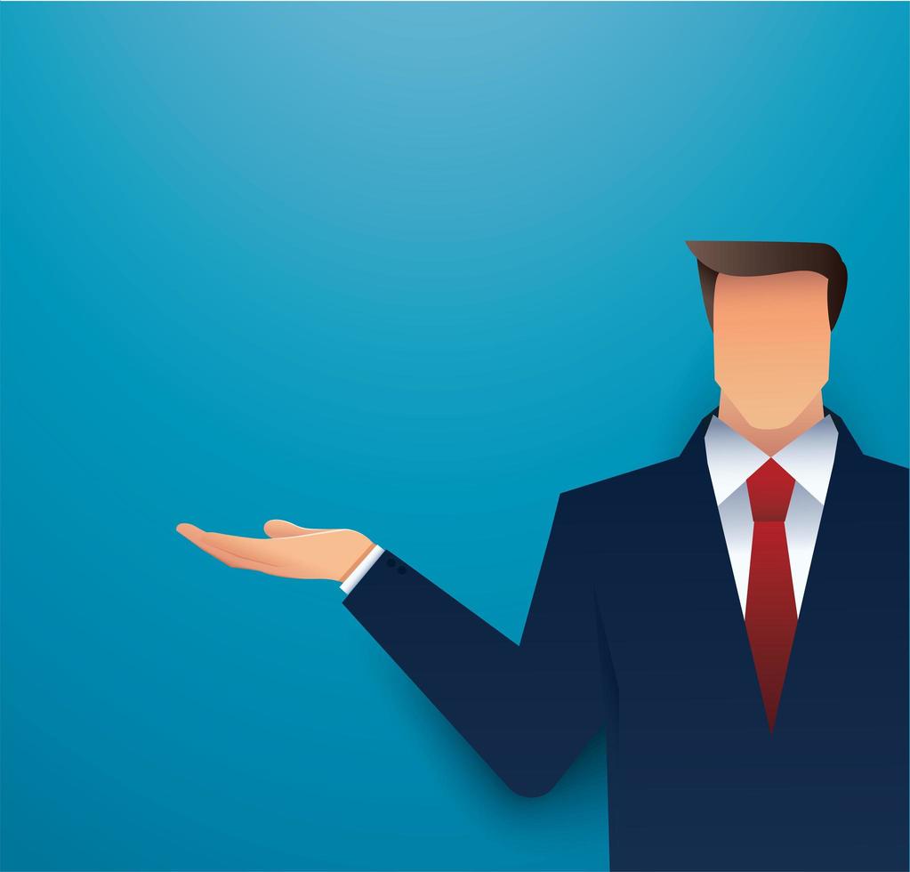 Businessman presenting hand vector