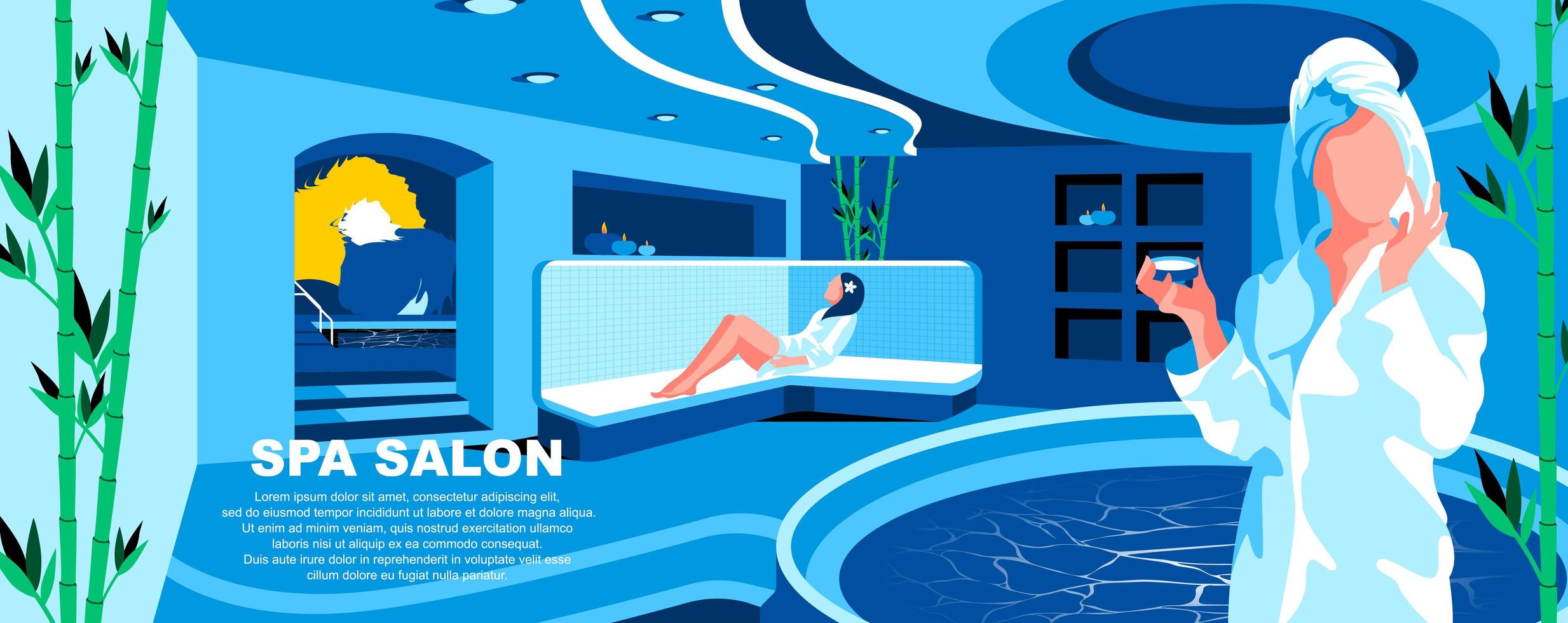 Spa salon flat landing page template vector