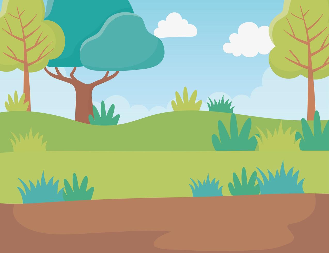 fondo de paisaje de dibujos animados vector