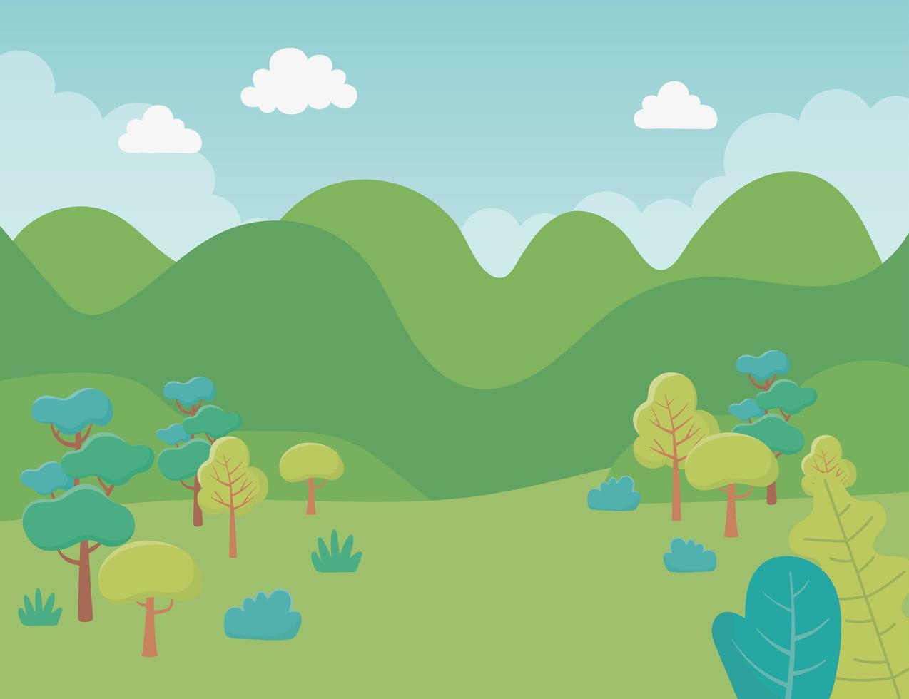 fondo de paisaje de dibujos animados vector