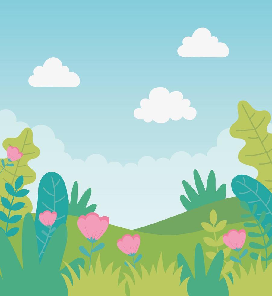 fondo de paisaje de dibujos animados vector