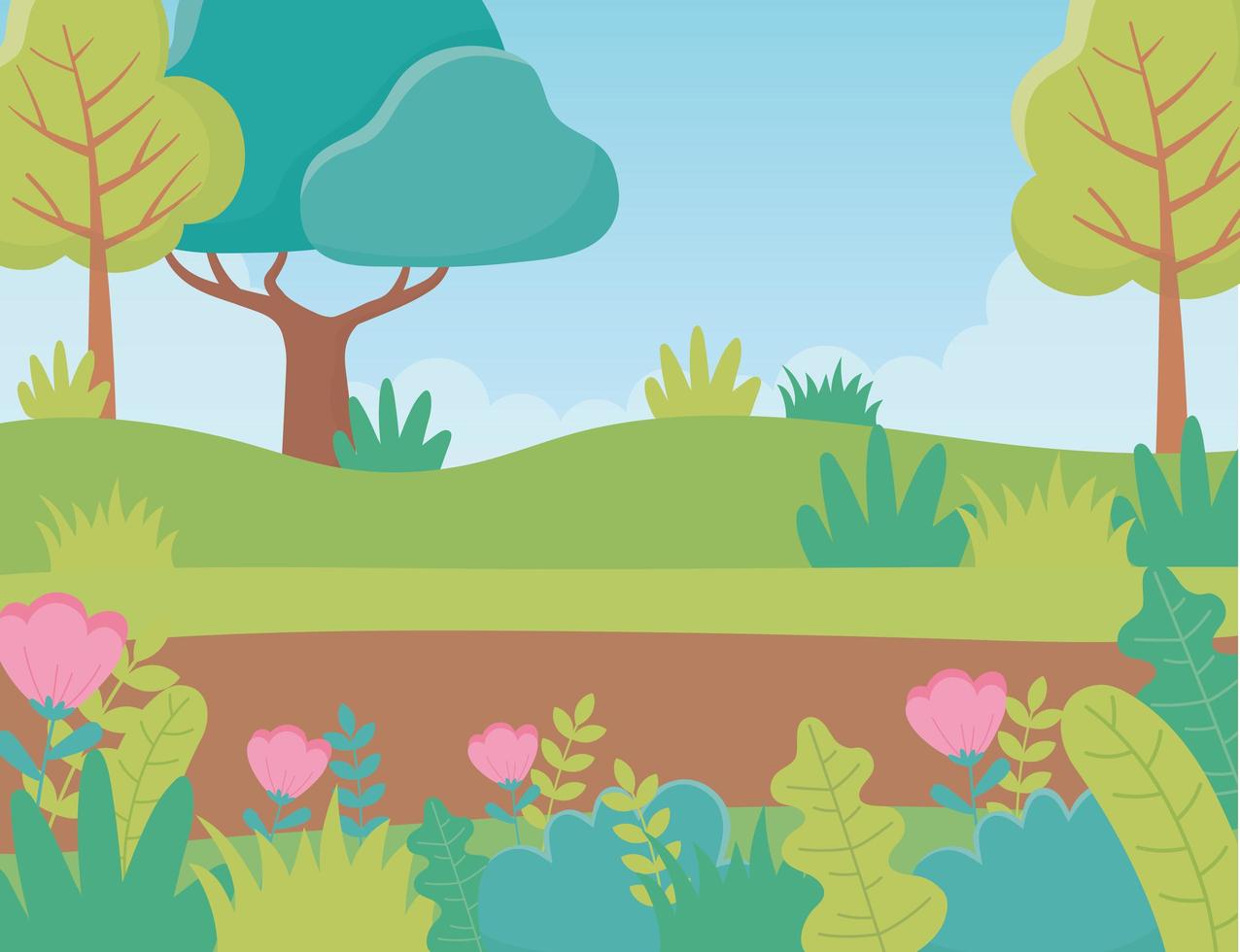 Cartoon landscape background vector