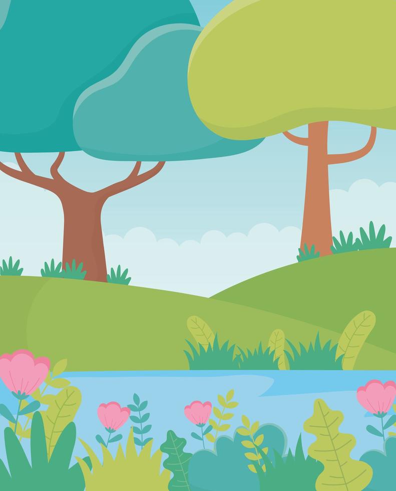 Cartoon landscape background vector