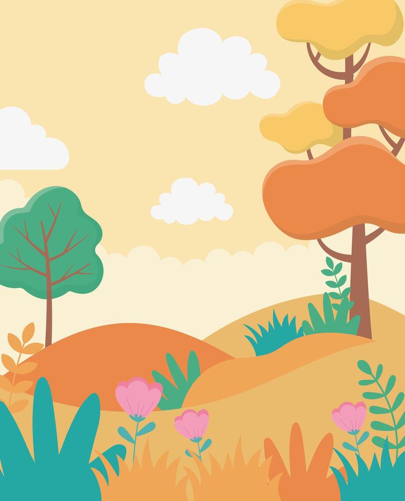 fondo de paisaje de dibujos animados vector