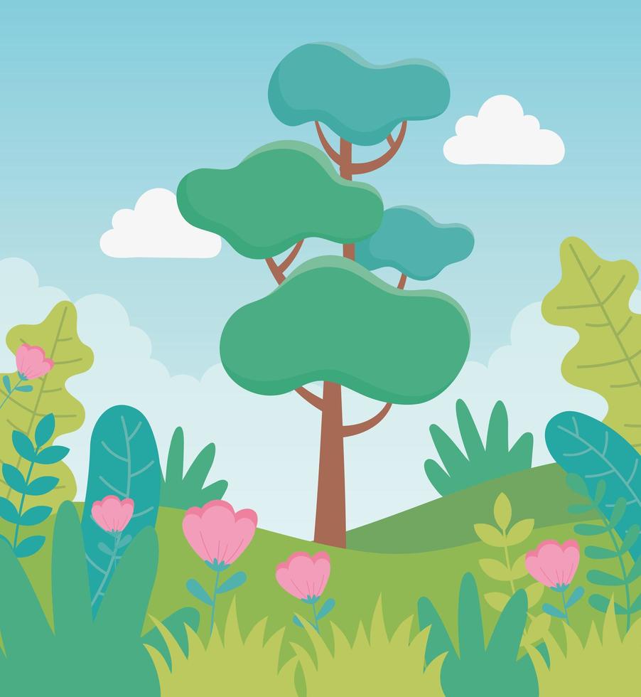 Cartoon landscape background vector