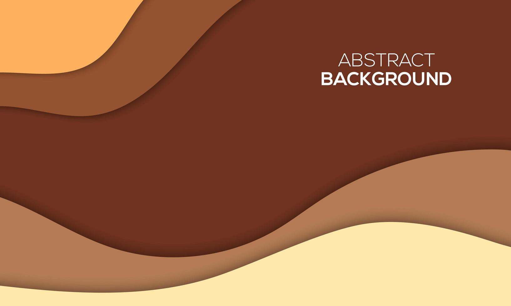 Abstract brown papercut style background design vector