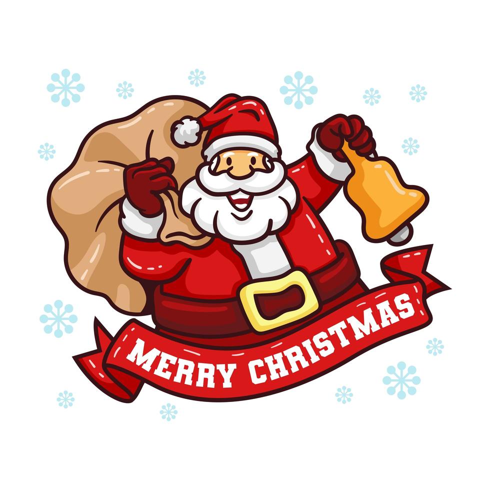 Santa Claus with sack of gifts vector