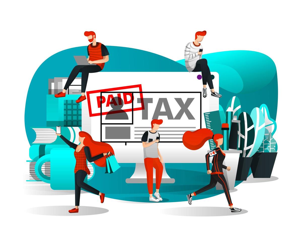 People Paying Tax Anywhere vector