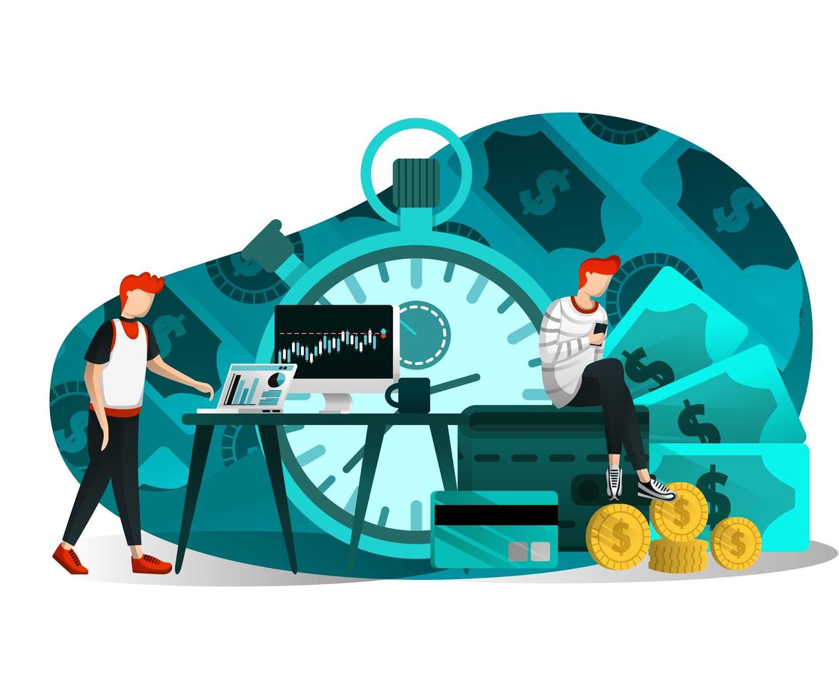 Illustration of time is money vector